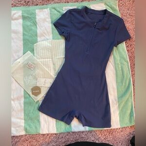 EUC SIZE SMALL BLUE GEO BODYSUIT